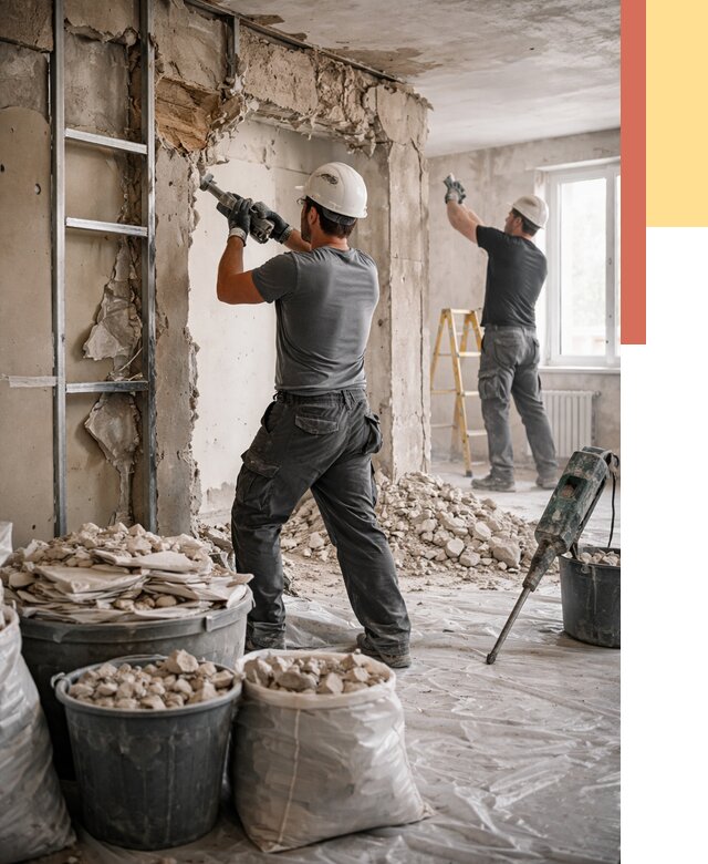 Демонтажные работы в Котласе от 2798 руб. — услуги и цена под ключ | ОТДЕЛОЧНИК-Ктл