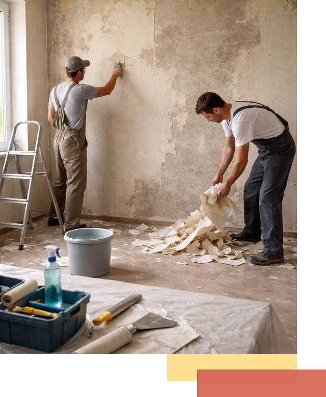 Снятие старых обоев в Котласе быстро и качественно