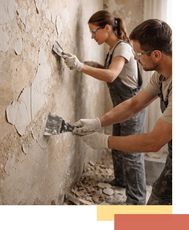 Снятие старой шпаклевки и подготовка поверхностей в Котласе