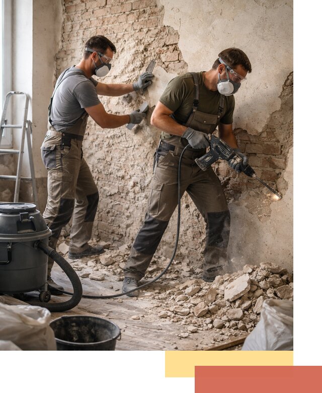 Демонтаж штукатурки со стен в Котласе быстро и аккуратно