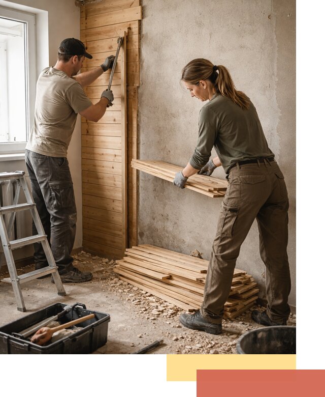 Демонтаж вагонки со стен в Котласе — профессиональный демонтаж