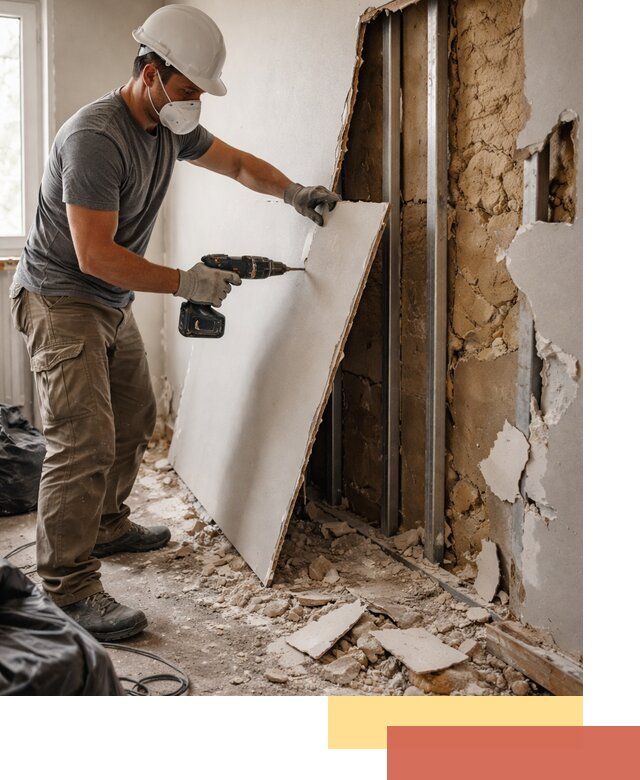 Демонтаж гипсокартона со стен в Котласе качественно и быстро