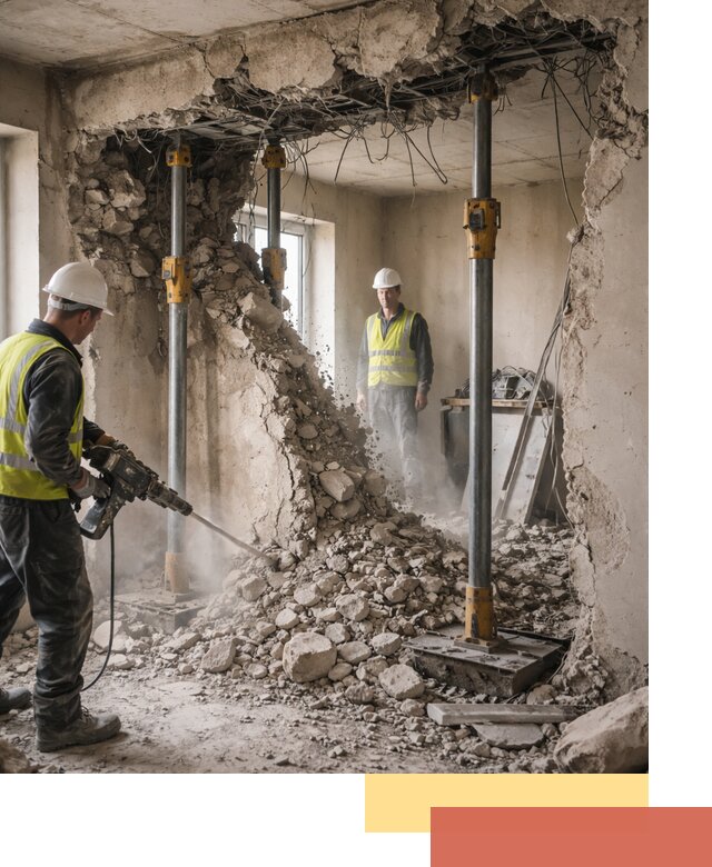 Снос несущих стен в Котласе с гарантией безопасности и качества