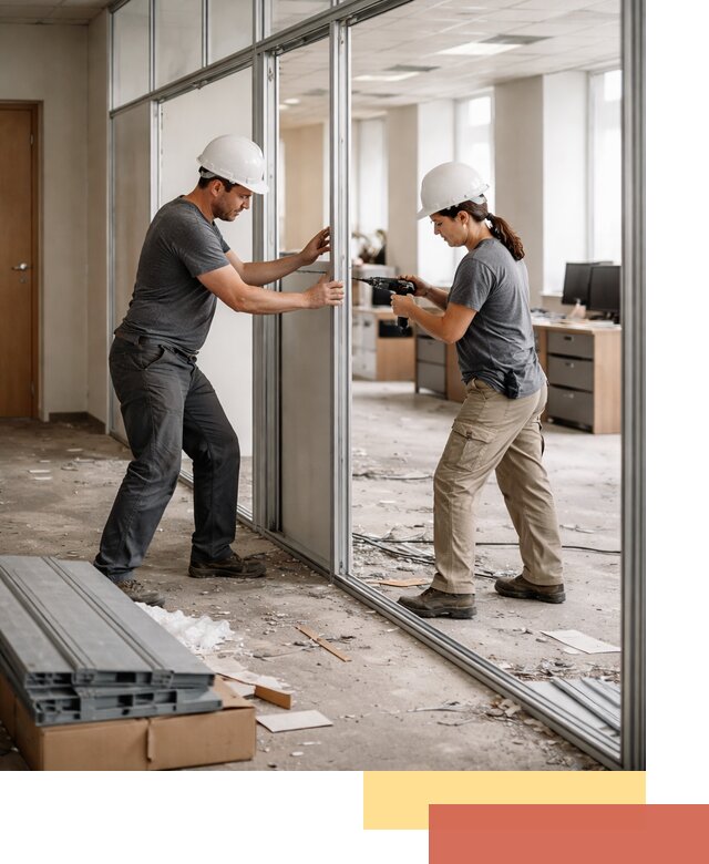 Демонтаж алюминиевых перегородок в Котласе быстро и аккуратно