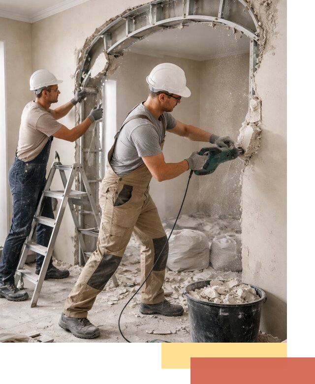 Демонтаж гипсокартонной арки в Котласе быстро и аккуратно