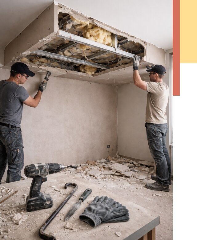 Демонтаж короба из гипсокартона в Котласе от 1575 руб. — быстро и недорого | ОТДЕЛОЧНИК-Ктл