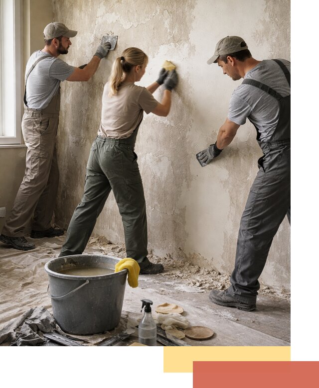 Очистка стен от клея и грунтовки в Котласе качественно и быстро