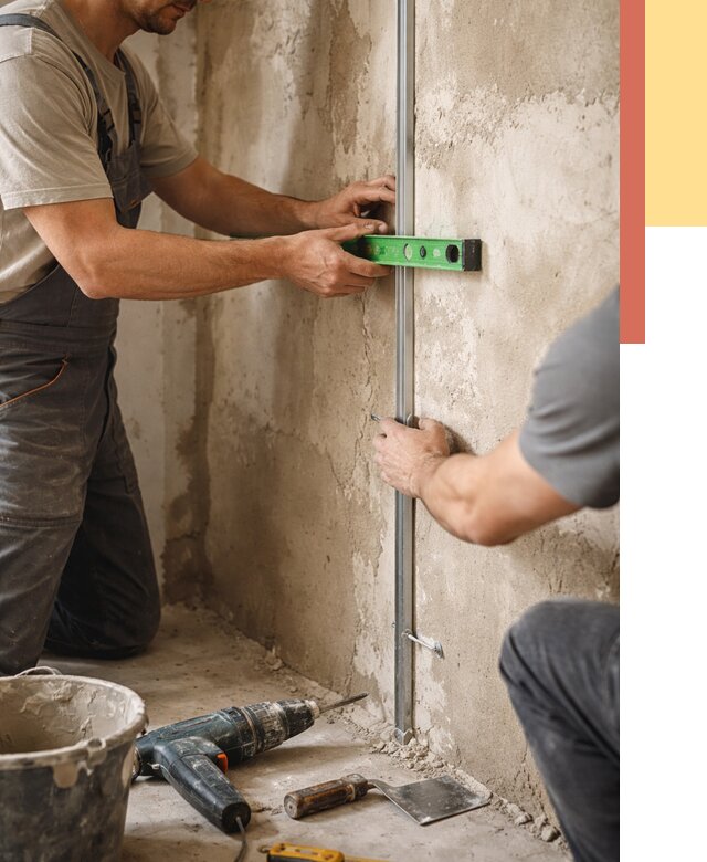 Установка штукатурных маяков в Котласе от 7254 руб. — быстро и недорого | ОТДЕЛОЧНИК-Ктл