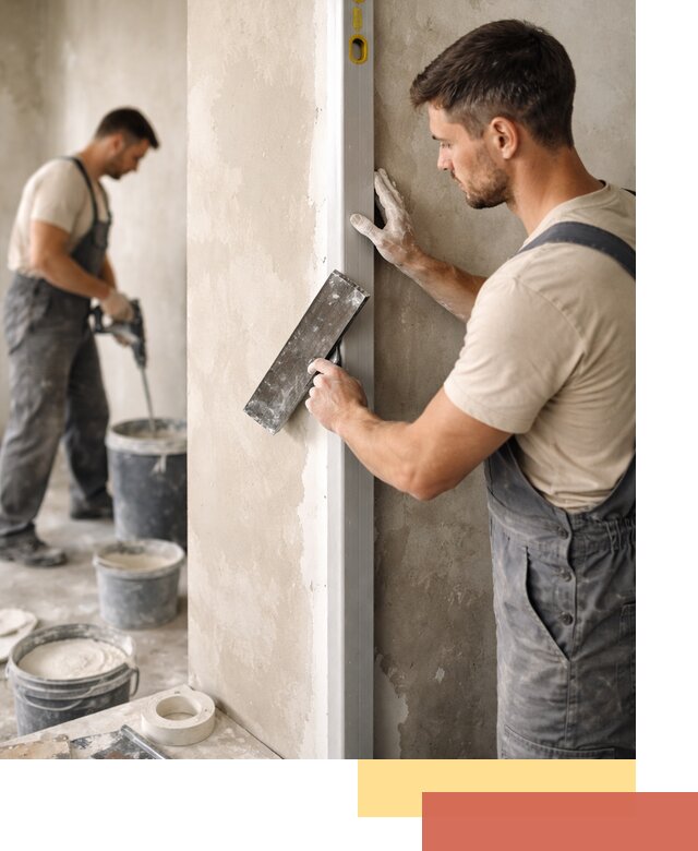 Выведение углов стен в Котласе: монтаж и оштукатуривание