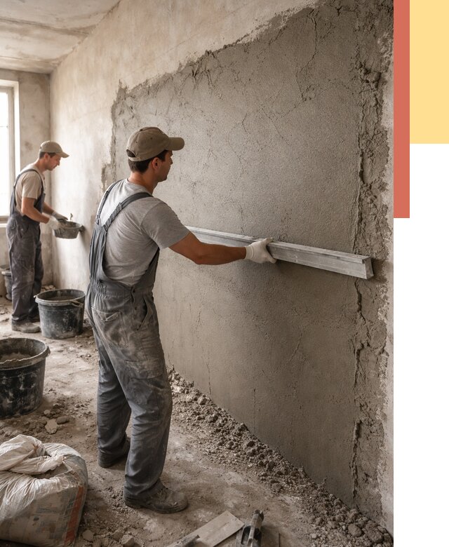 Цементная штукатурка стен в Котласе от 4663 руб/м2 — быстро и недорого | ОТДЕЛОЧНИК-Ктл