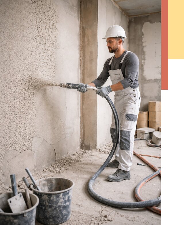 Машинная штукатурка стен в Котласе под ключ от 6736 руб./м2 | ОТДЕЛОЧНИК-Ктл