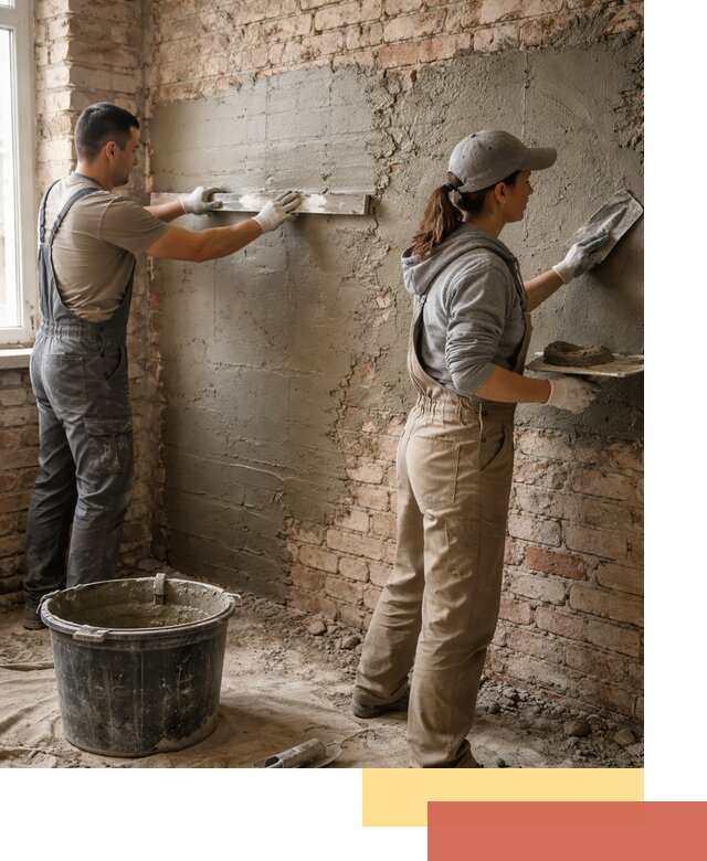 Штукатурка кирпичных стен в Котласе — качественно и надежно