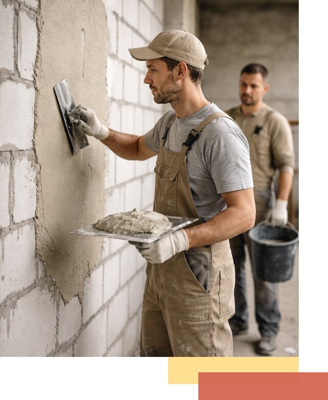 Штукатурка стен из газобетона в Котласе под ключ