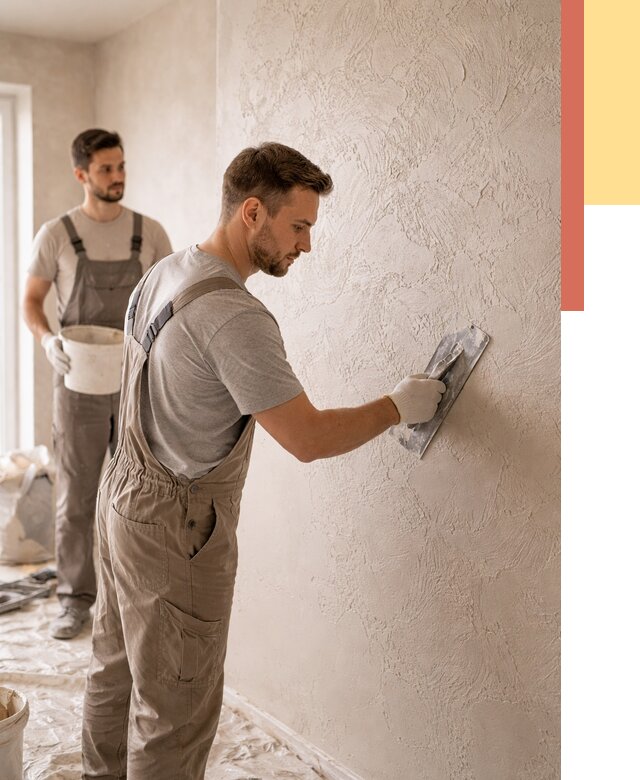 Фактурная штукатурка стен в Котласе от 4352 руб./м² — заказать под ключ | ОТДЕЛОЧНИК-Ктл