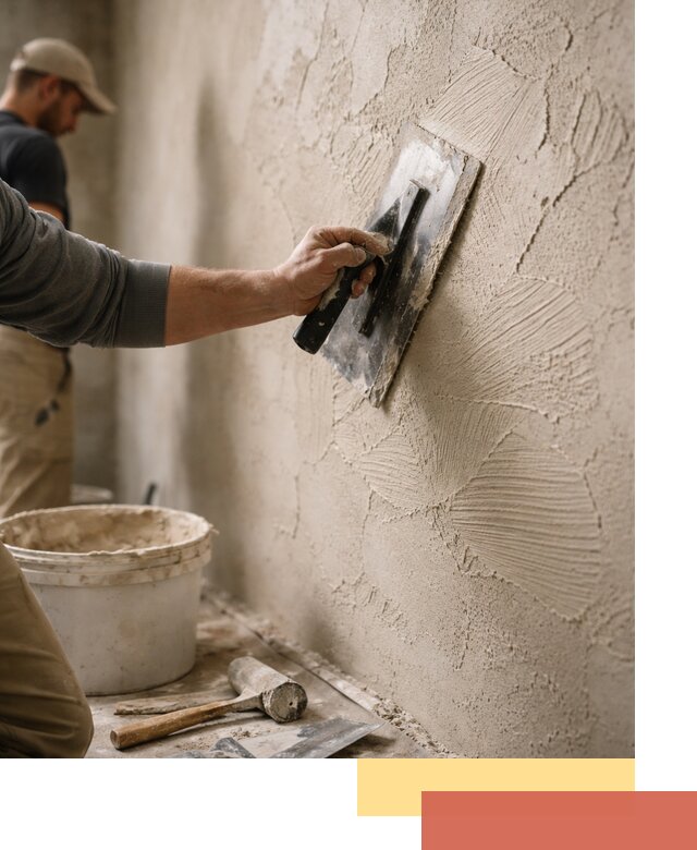 Фактурная штукатурка стен в Котласе — монтаж, отделка, реставрация