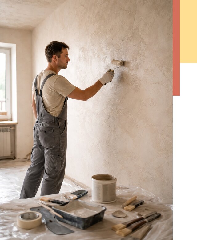 Нанесение лессирующей краски по декоративке в Котласе от 1814 руб. | ОТДЕЛОЧНИК-Ктл