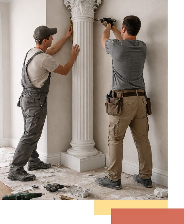 Установка декоративных колонн в Котласе под ключ