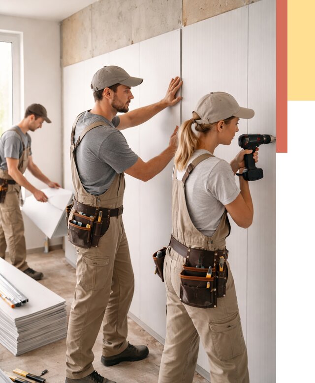 Монтаж ПВХ панелей на стены в Котласе от 466 руб/м2 — быстро и недорого | ОТДЕЛОЧНИК-Ктл