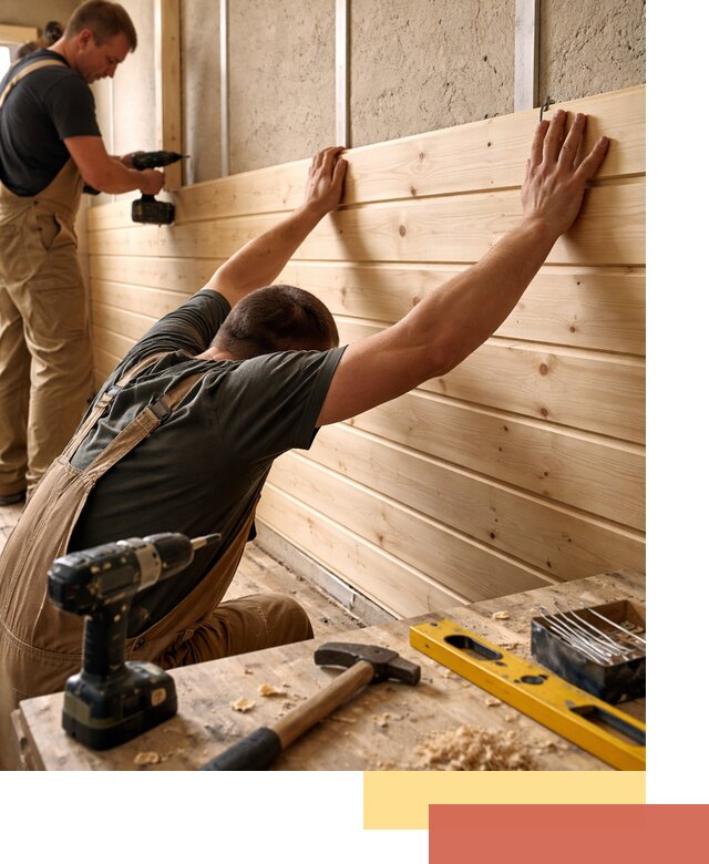 Монтаж деревянной вагонки на стены в Котласе быстро и качественно