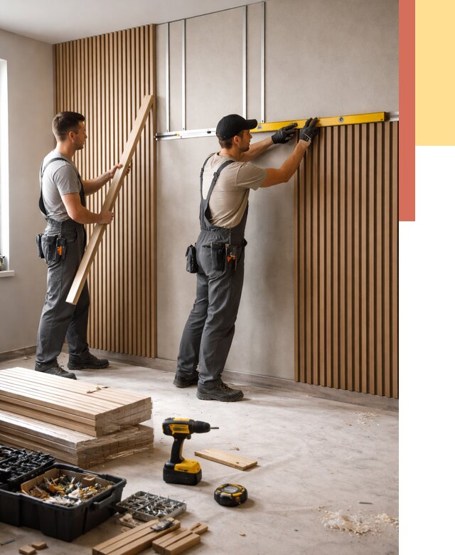 Монтаж реечных панелей на стены в Котласе от 1244 руб. — быстро и недорого | ОТДЕЛОЧНИК-Ктл