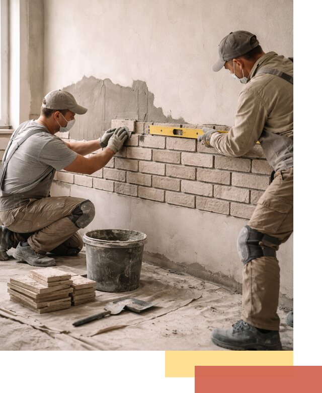 Монтаж декоративного кирпича профессионально в Котласе