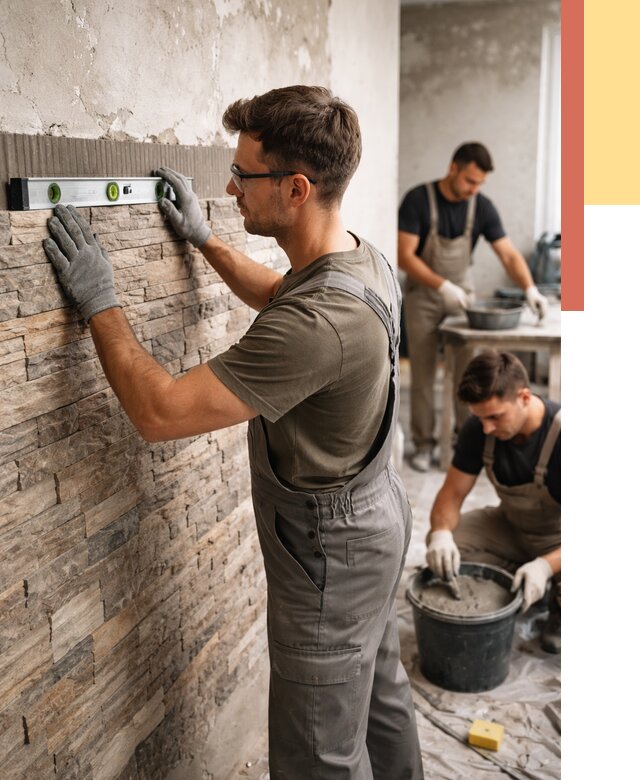 Монтаж искусственного камня в Котласе от 4663 руб. под ключ | ОТДЕЛОЧНИК-Ктл