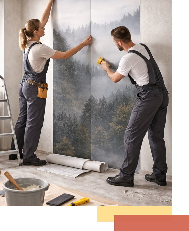 Поклейка фотообоев профессионально в Котласе под ключ