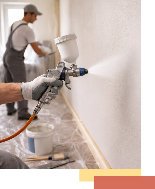 Покраска стен краскопультом в Котласе быстро и качественно