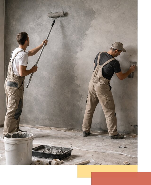 Покраска стен под бетон в Котласе профессионально и недорого