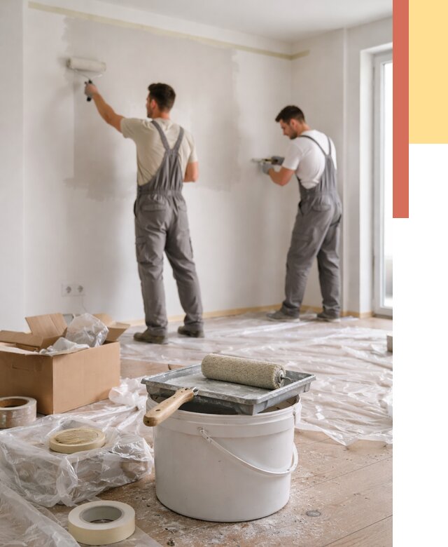 Покраска стен в квартире в Котласе от 2591 руб/м2 — быстро и недорого | ОТДЕЛОЧНИК-Ктл