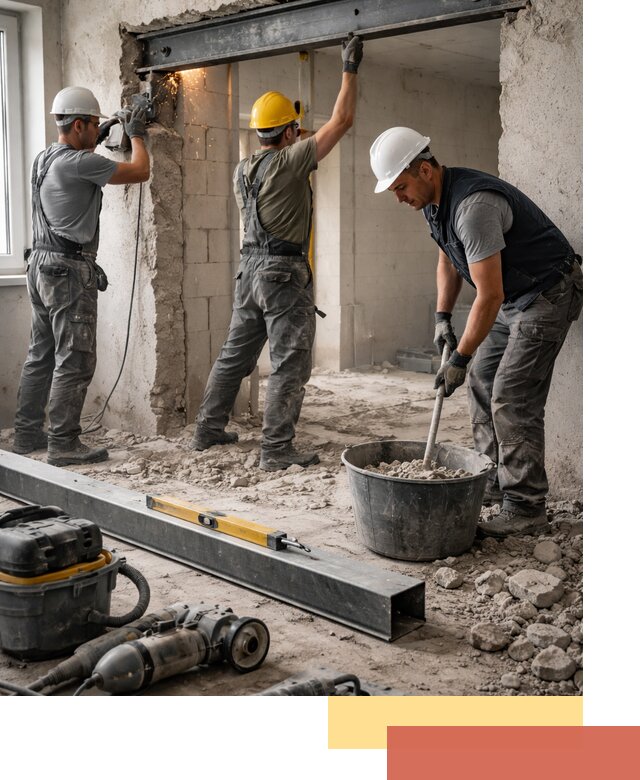 Создание проемов в стенах и несущих конструкциях в Котласе