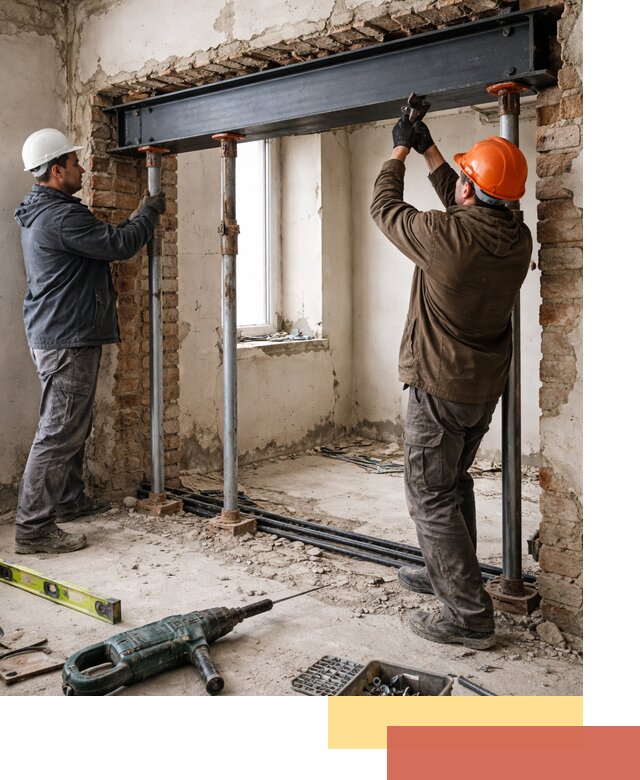 Усиление проема в стене в Котласе для расширения и безопасности