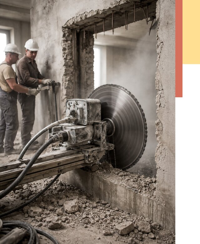 Алмазная резка проемов в Котласе от 4663 руб. быстро и недорого | ОТДЕЛОЧНИК-Ктл