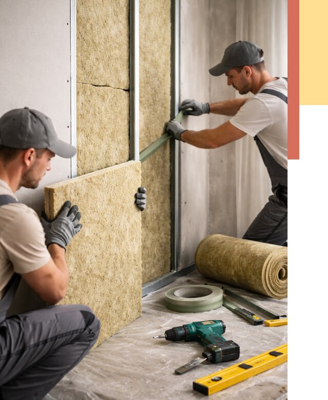 Шумоизоляция стен в Котласе под ключ от 1917 руб. | ОТДЕЛОЧНИК-Ктл