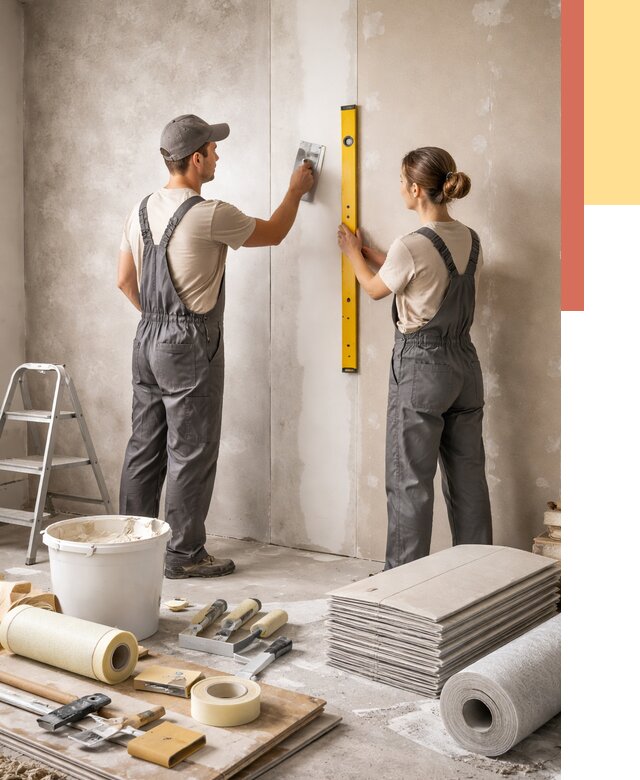 Отделка стен в Котласе от 1554 руб/м² — недорого, быстро, под ключ | ОТДЕЛОЧНИК-Ктл