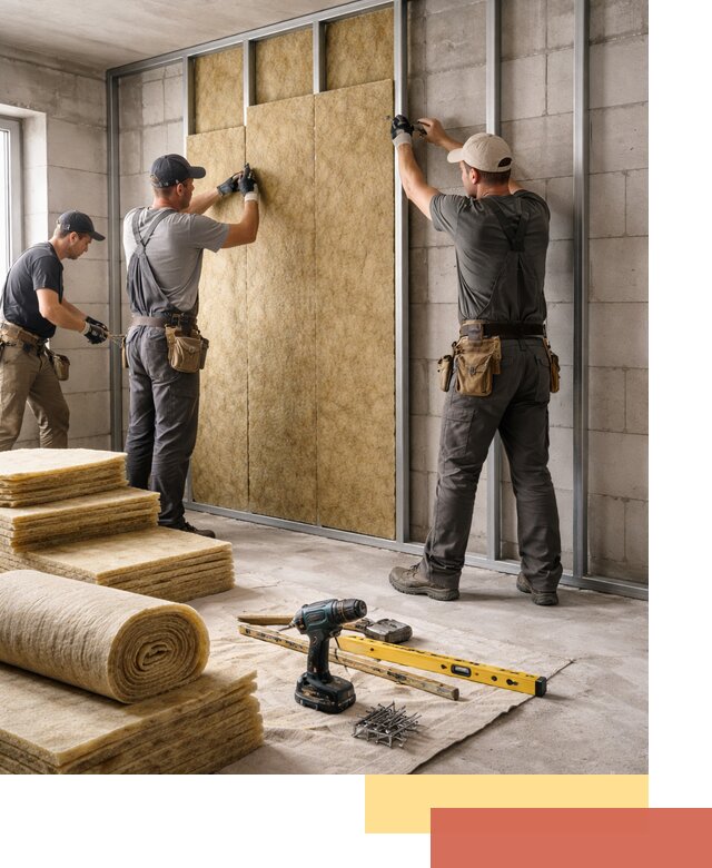 Шумоизоляция перегородок из блоков в Котласе — монтаж и защита шумоизоляцией