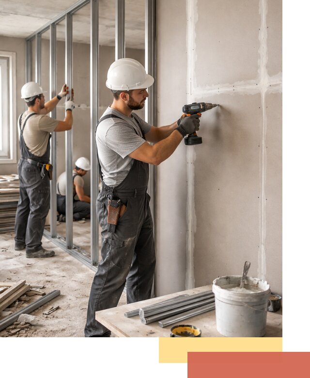 Перегородки из огнестойкого гипсокартона в Котласе под ключ