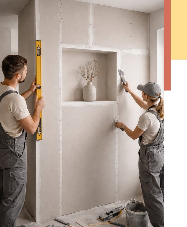 Перегородка из гипсокартона с нишей в Котласе от 3368 руб. под ключ | ОТДЕЛОЧНИК-Ктл