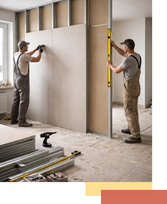 Зонирующая перегородка из гипсокартона под ключ в Котласе