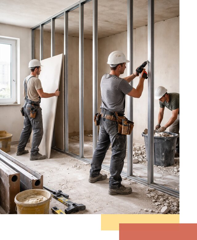 Перенос гипсокартонной перегородки в Котласе профессионально и быстро