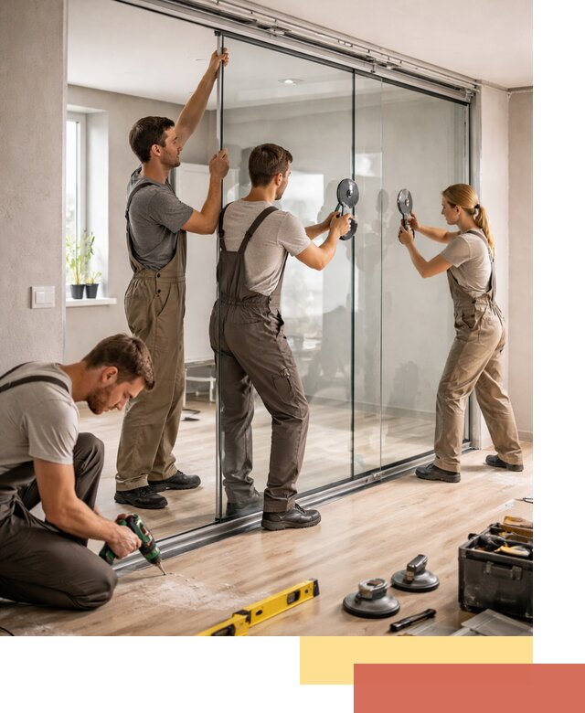 Изготовление стеклянных перегородок на заказ в Котласе