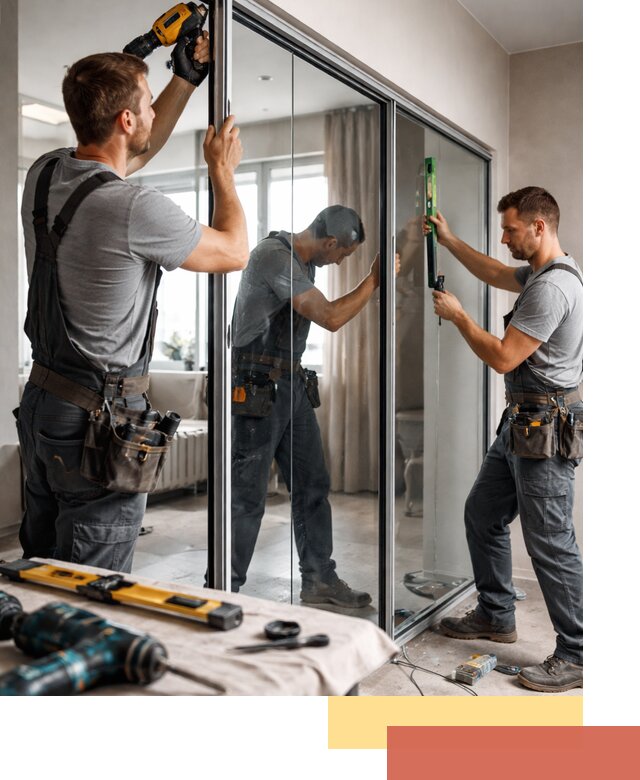 Каркасные стеклянные перегородки под ключ в Котласе