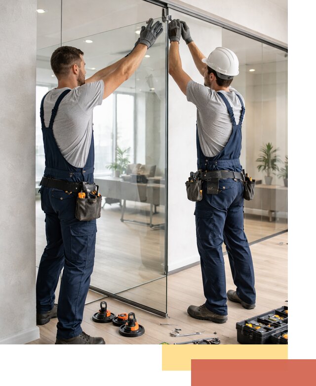 Безрамные стеклянные перегородки под ключ в Котласе