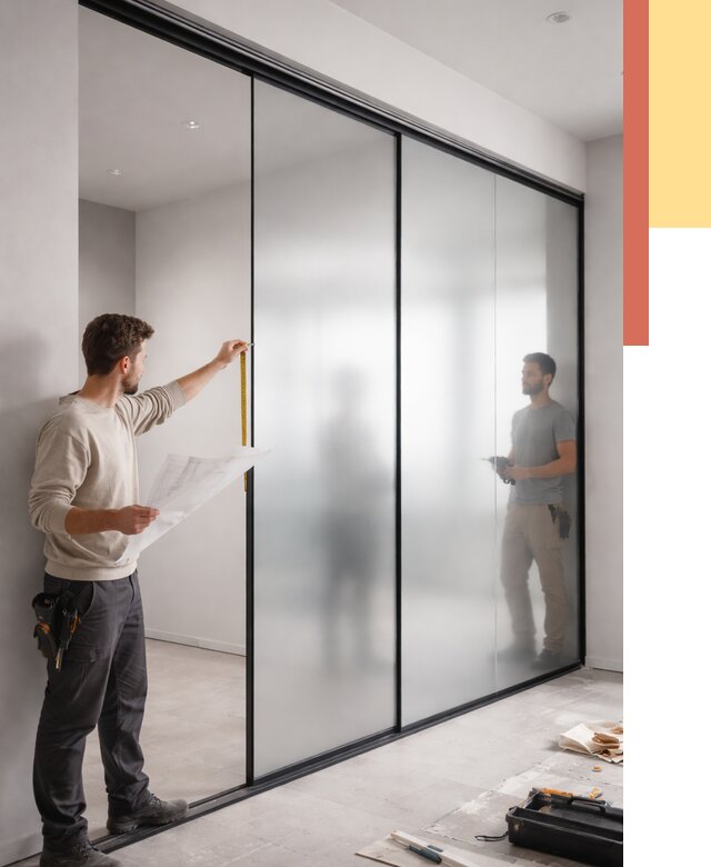 Матовые стеклянные перегородки в Котласе от 8809 руб. — монтаж и установка | ОТДЕЛОЧНИК-Ктл