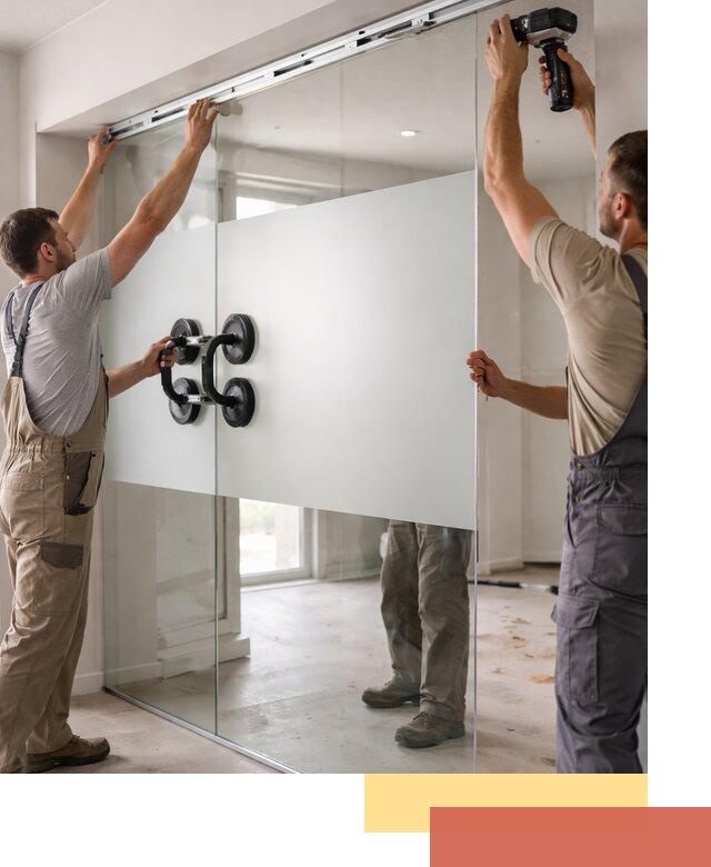 Матовые стеклянные перегородки под ключ в Котласе