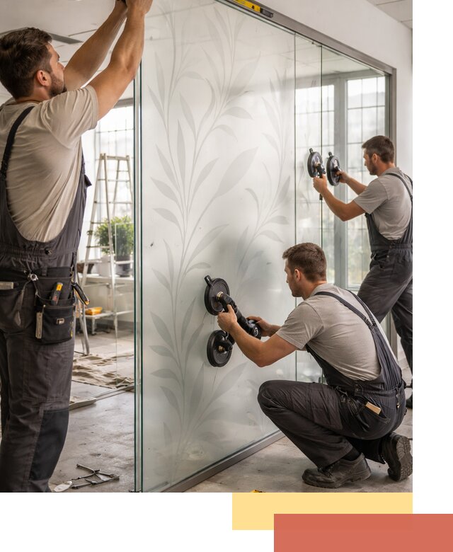 Стеклянные перегородки с рисунком на заказ в Котласе