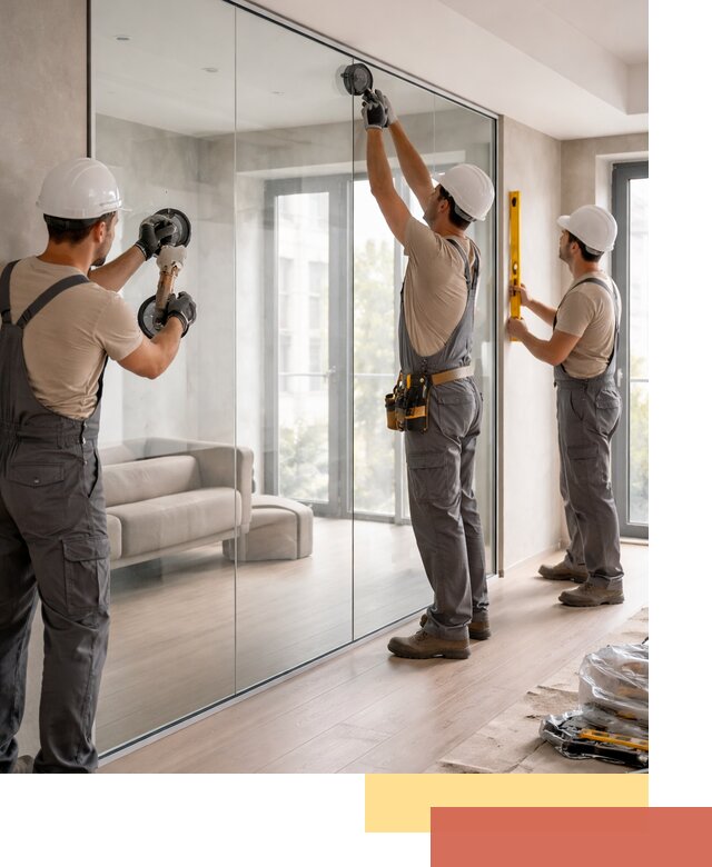 Перегородки из закаленного стекла в Котласе для офисов и квартир