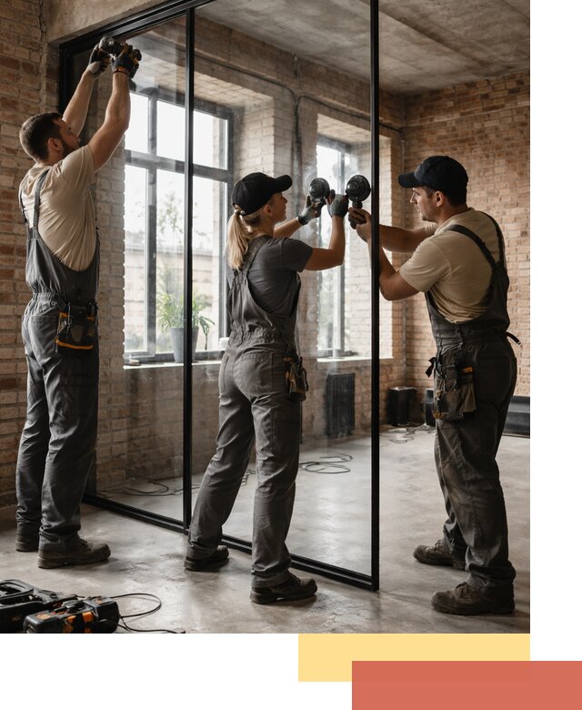 Стеклянные перегородки лофт — изготовление и монтаж в Котласе