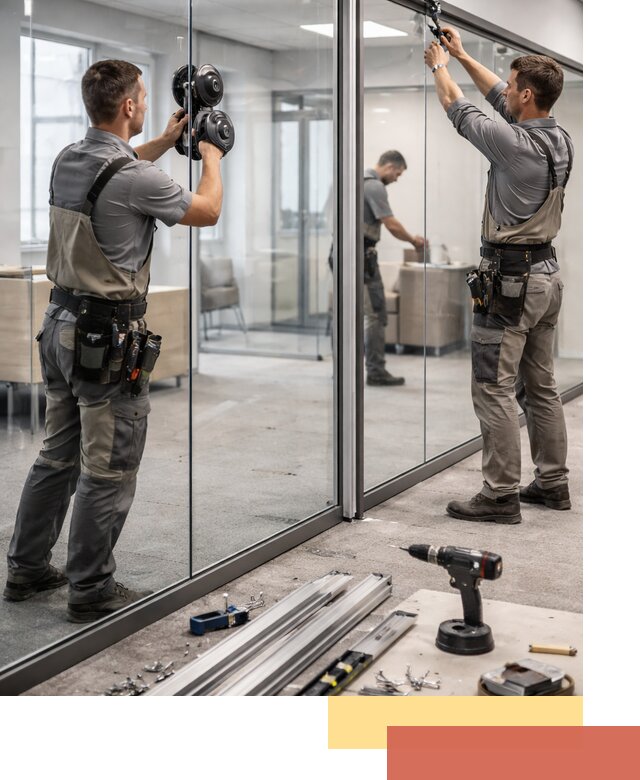 Стеклянные офисные перегородки под ключ в Котласе