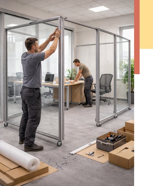 Мобильные офисные перегородки в Котласе от 12954 руб. — установка под ключ | ОТДЕЛОЧНИК-Ктл